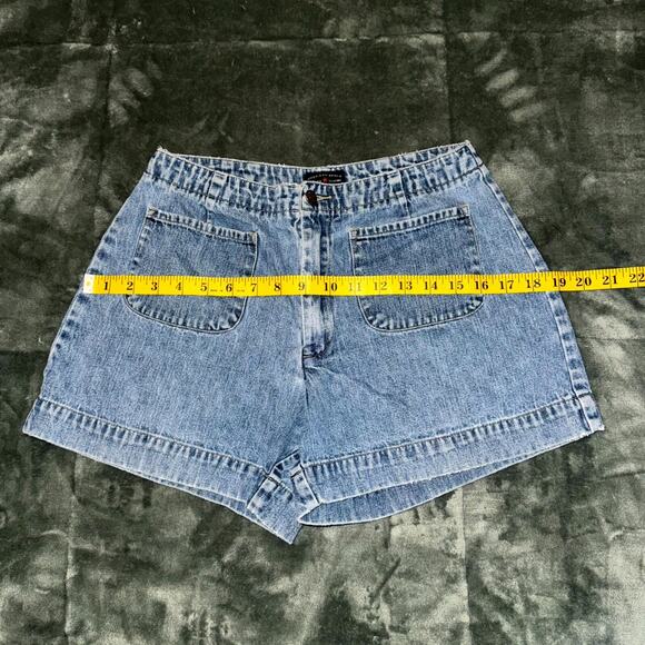 Vintage American Eagle Outfitters Denim Shorts Womens 6 Blue Front Patch Pockets - Picture 5 of 7